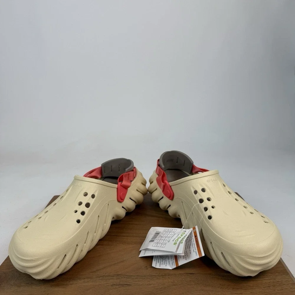 New NWT Mens Crocs‎ Echo Ivory Comfort Clogs Sandals Shoes Size 13 M